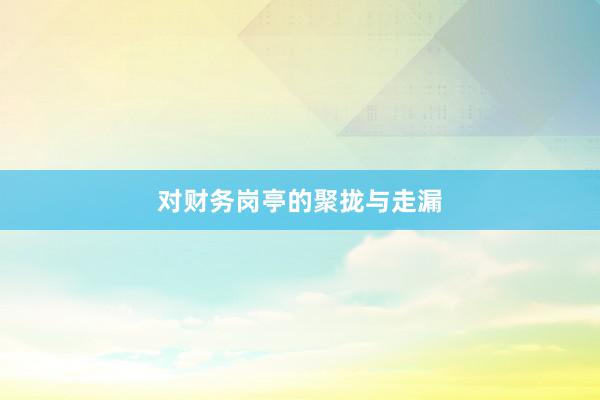 对财务岗亭的聚拢与走漏